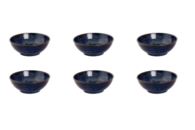 Skål Kiryu 12,5 cm 25 cl Blå Porcelæn 6 stk.
