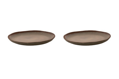 Tallerken David Mucky 28 cm Brun Stentøj 2 stykker
