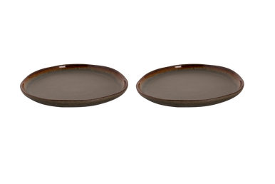 Tallerken David Mucky 22 cm Brun Stentøj 2 stykker