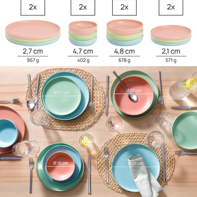 Servicesæt Bliss Stentøj 6-personers 24-delt Assorteret