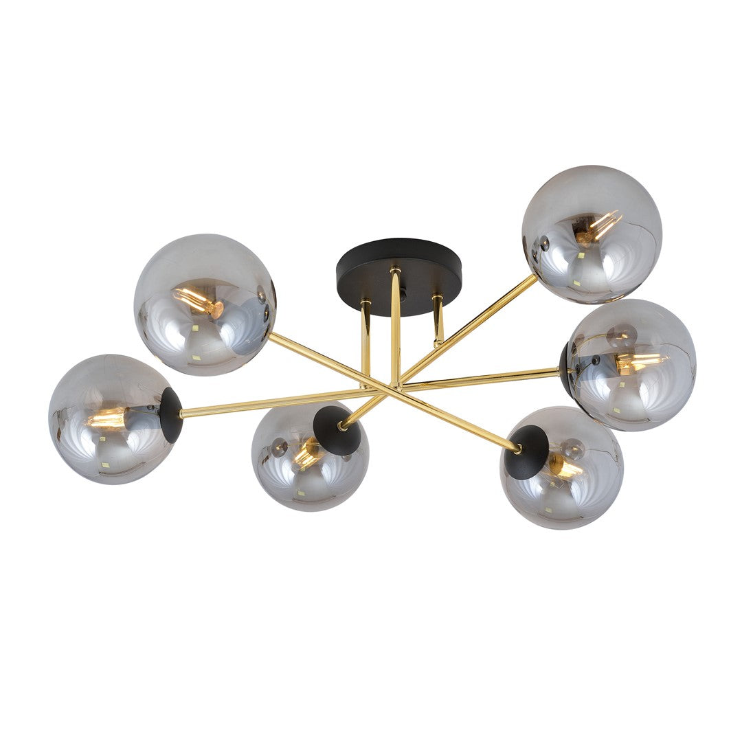 Loftlampe MAGNUM 6 - Sort / Grafit / Guld - Nordic Unique