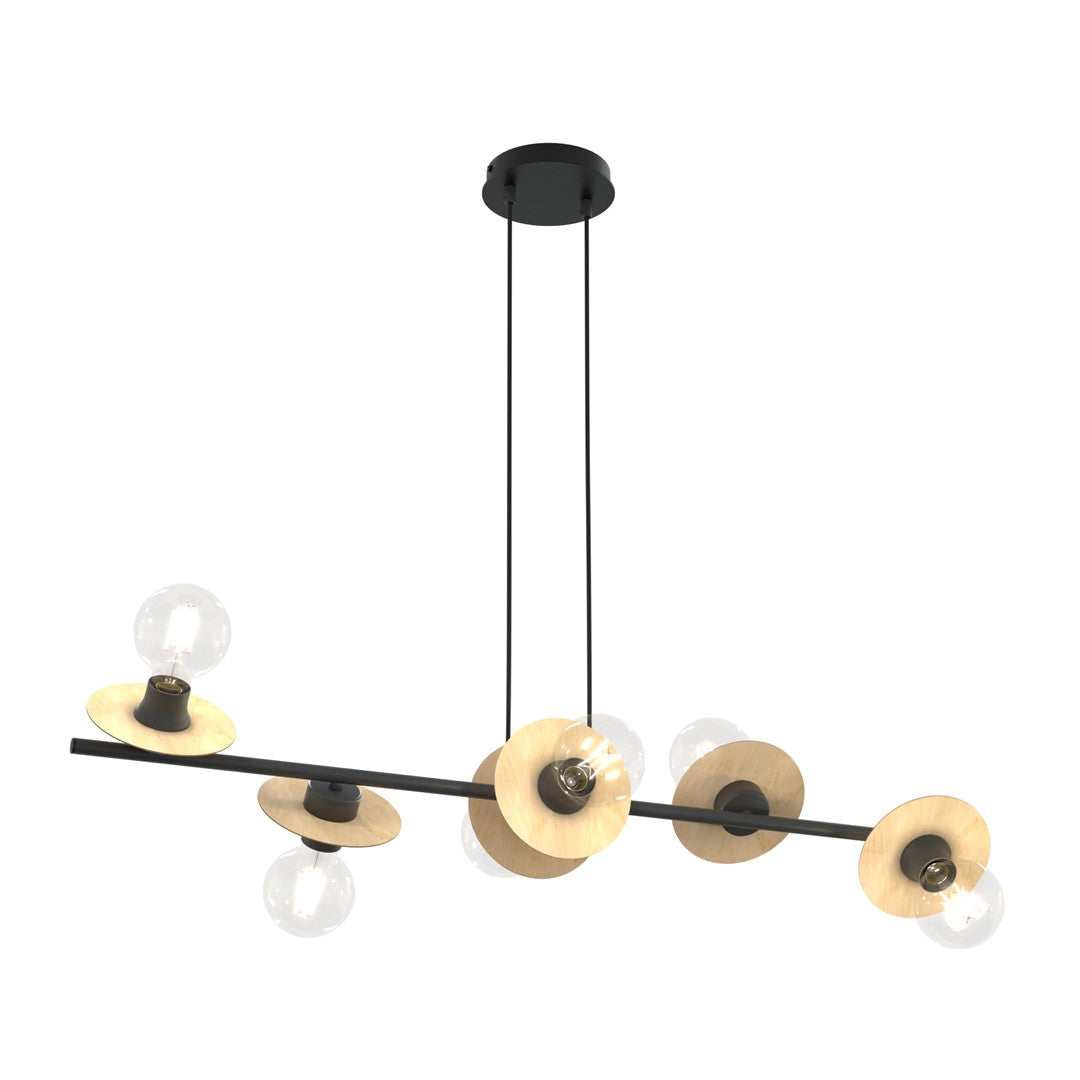 Loftlampe TOKEN 6 - Sort / Træ - Nordic Unique