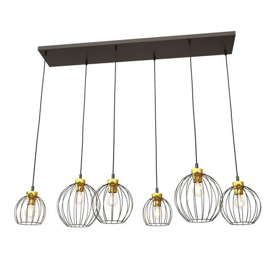 Loftlampe NANDO 6 - Sort / Guld - Nordic Unique