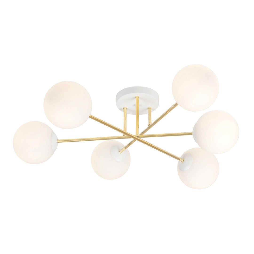 Loftlampe MAGNUM 6 - Hvid / Guld - Nordic Unique