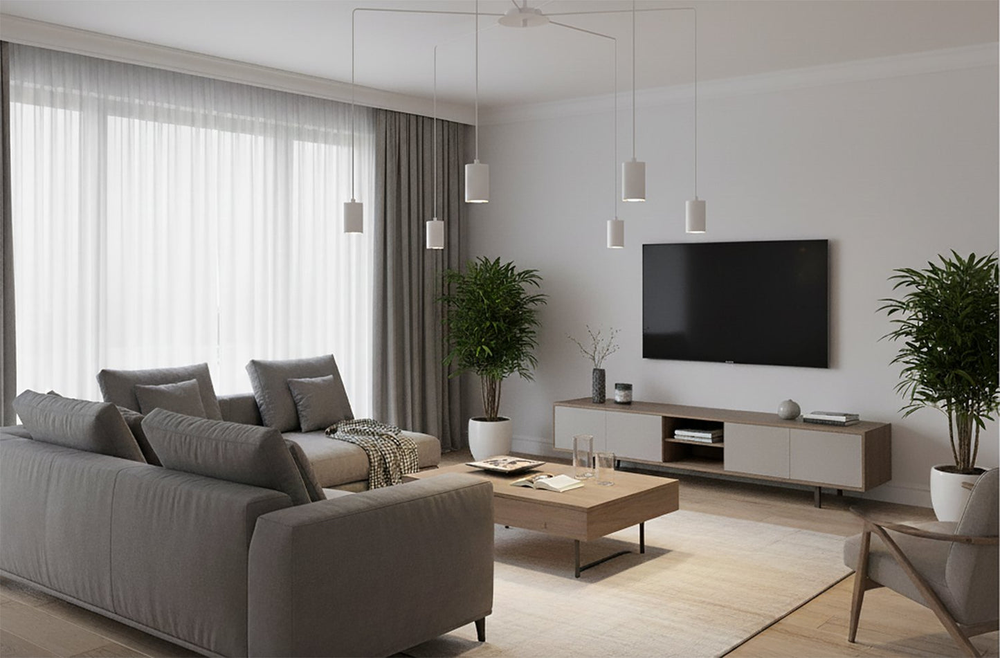 Loftlampe TRAKER 6 - Hvid - Nordic Unique