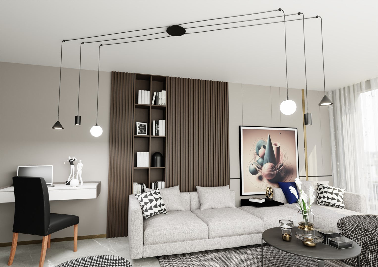 Loftlampe FUJI 6 - Sort - Nordic Unique