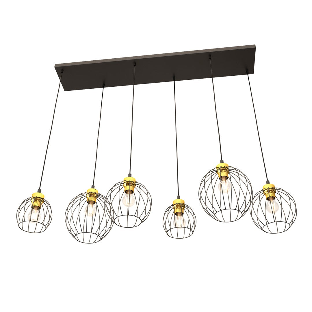 Loftlampe NANDO 6 - Sort / Guld - Nordic Unique
