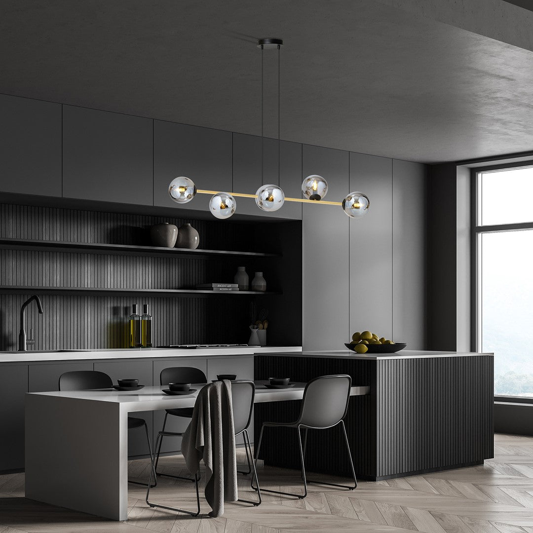 Loftlampe GRAVITY 6 - Sort / Guld / Grafit - Nordic Unique