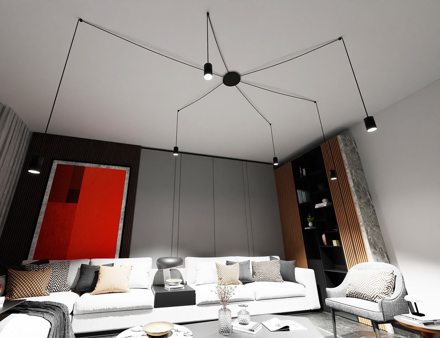 Loftlampe TRAKER 6 - Sort - Nordic Unique