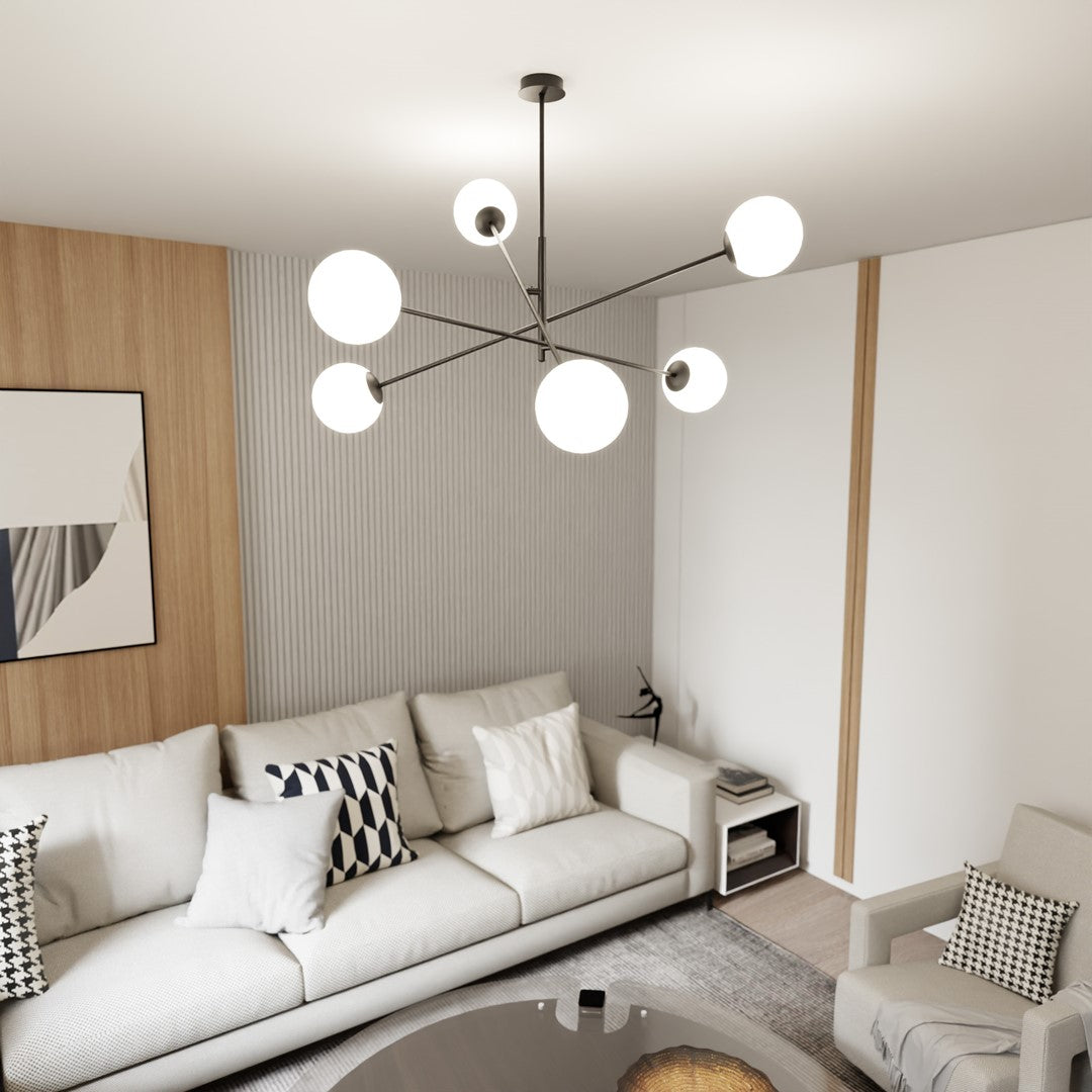 Loftlampe LINEAR 6 - Sort / Hvid - Nordic Unique