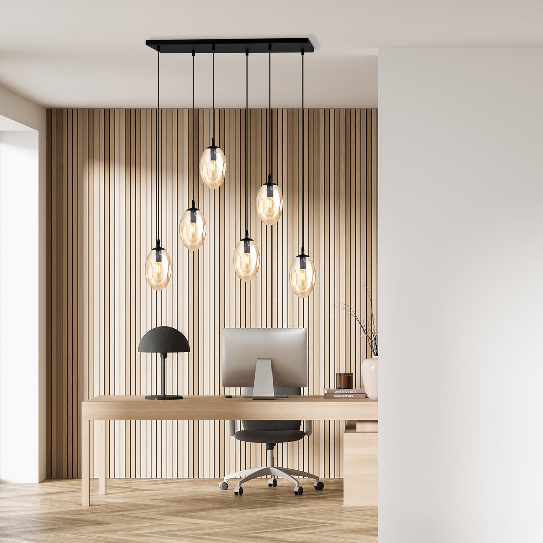Loftlampe ASTRAL 6 - Sort / Rav - Nordic Unique