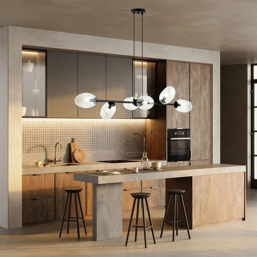 Loftlampe PANDORA 6 Gennemsigtig - Sort - Nordic Unique