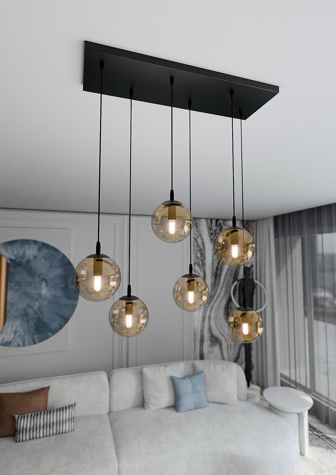 Loftlampe COSMO 6 - Sort / Rav - Nordic Unique