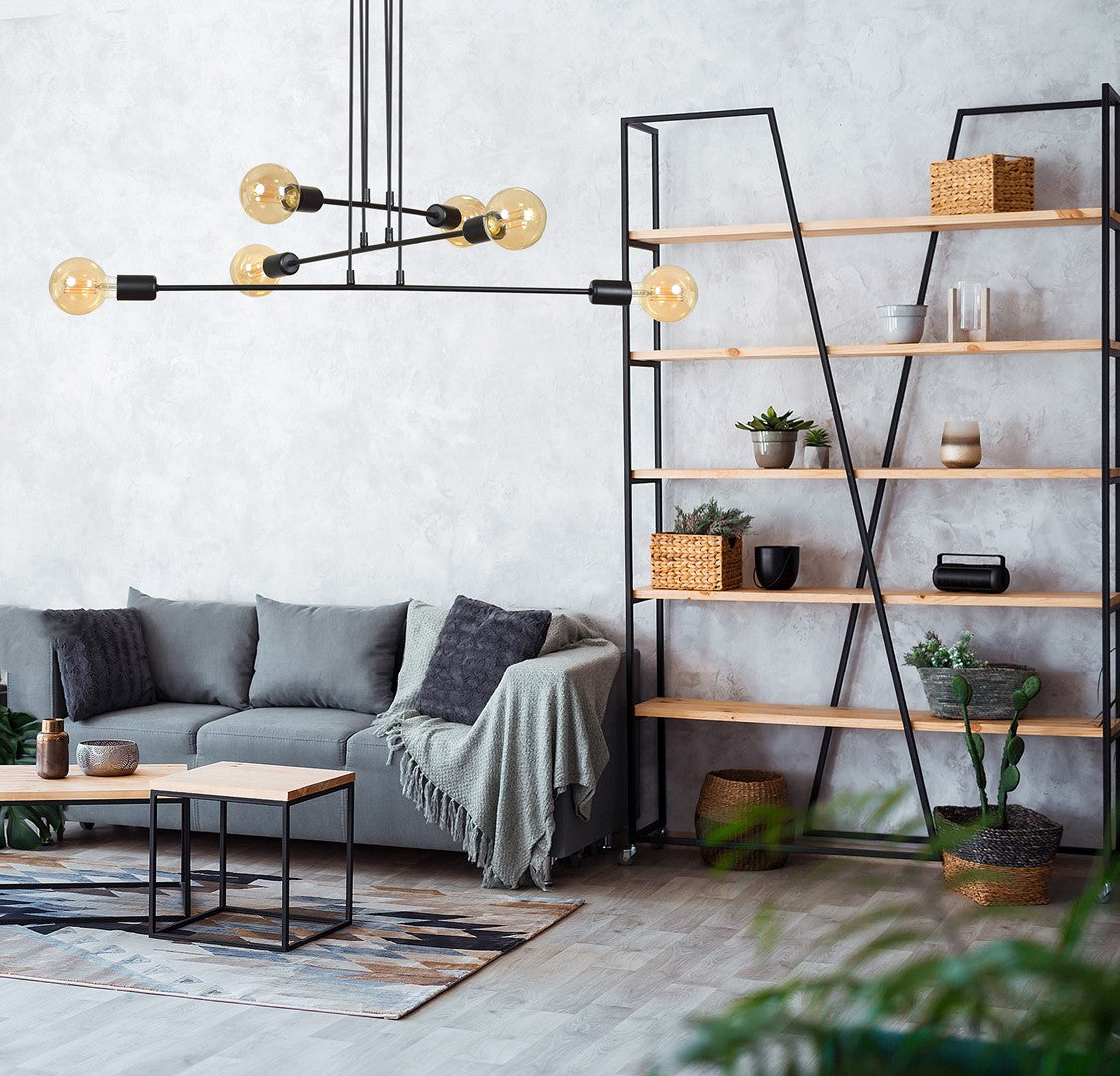 Loftlampe MULTIPO 6 - Sort / Rav - Nordic Unique