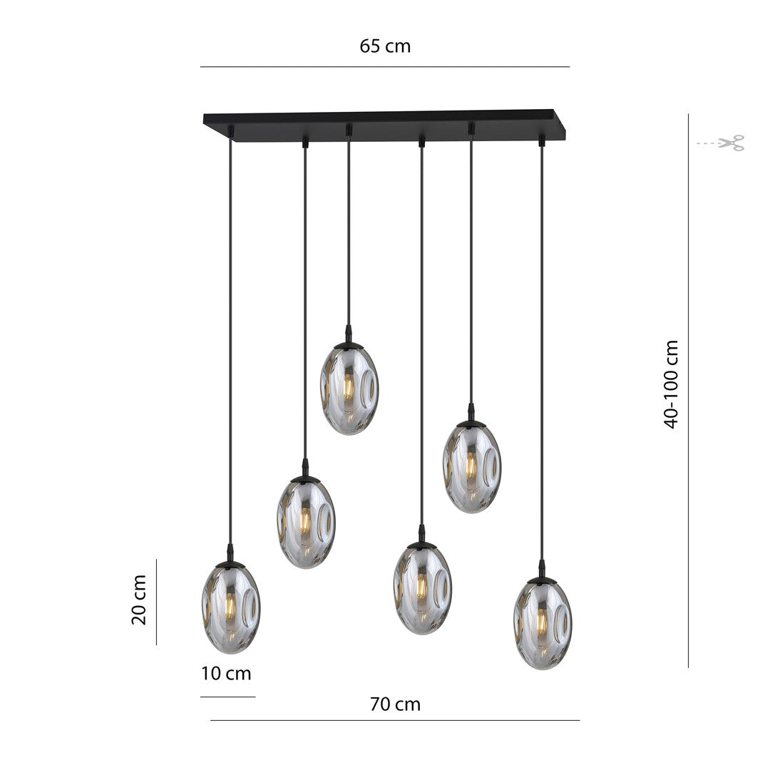 Loftlampe ASTRAL 6 - Sort / Grafit - Nordic Unique