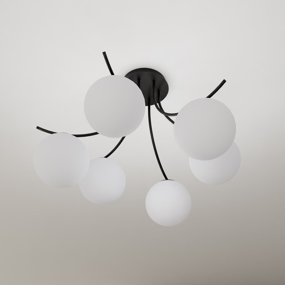 Loftlampe BOSTON 6 - Sort / Hvid - Nordic Unique
