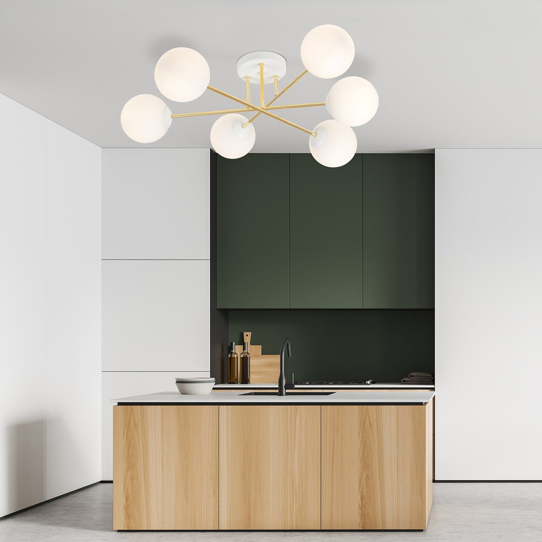 Loftlampe MAGNUM 6 - Hvid / Guld - Nordic Unique