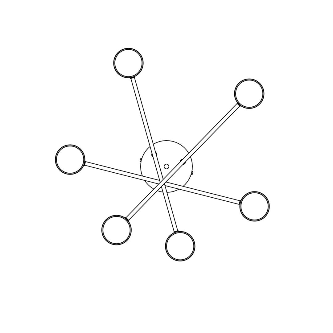 Loftlampe HALO 6 - Sort - Nordic Unique