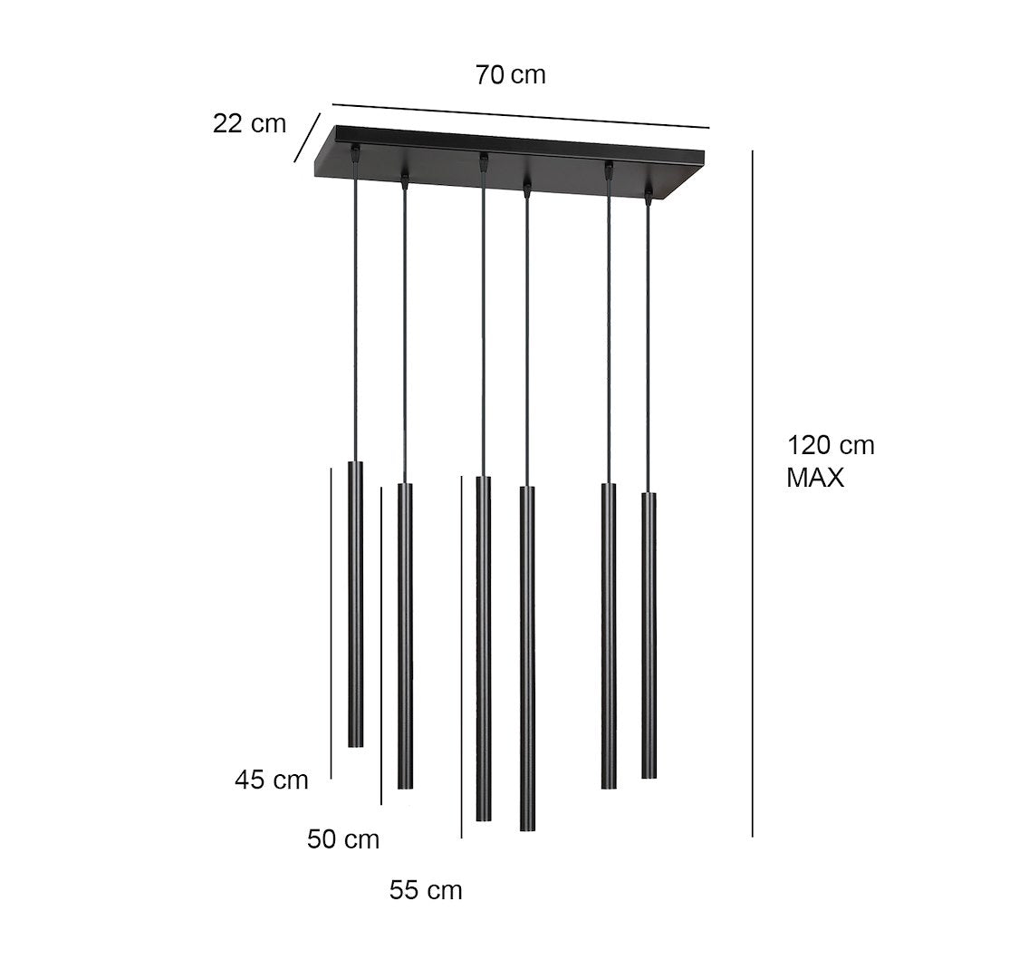 Loftlampe SELTER 6 - Sort - Nordic Unique