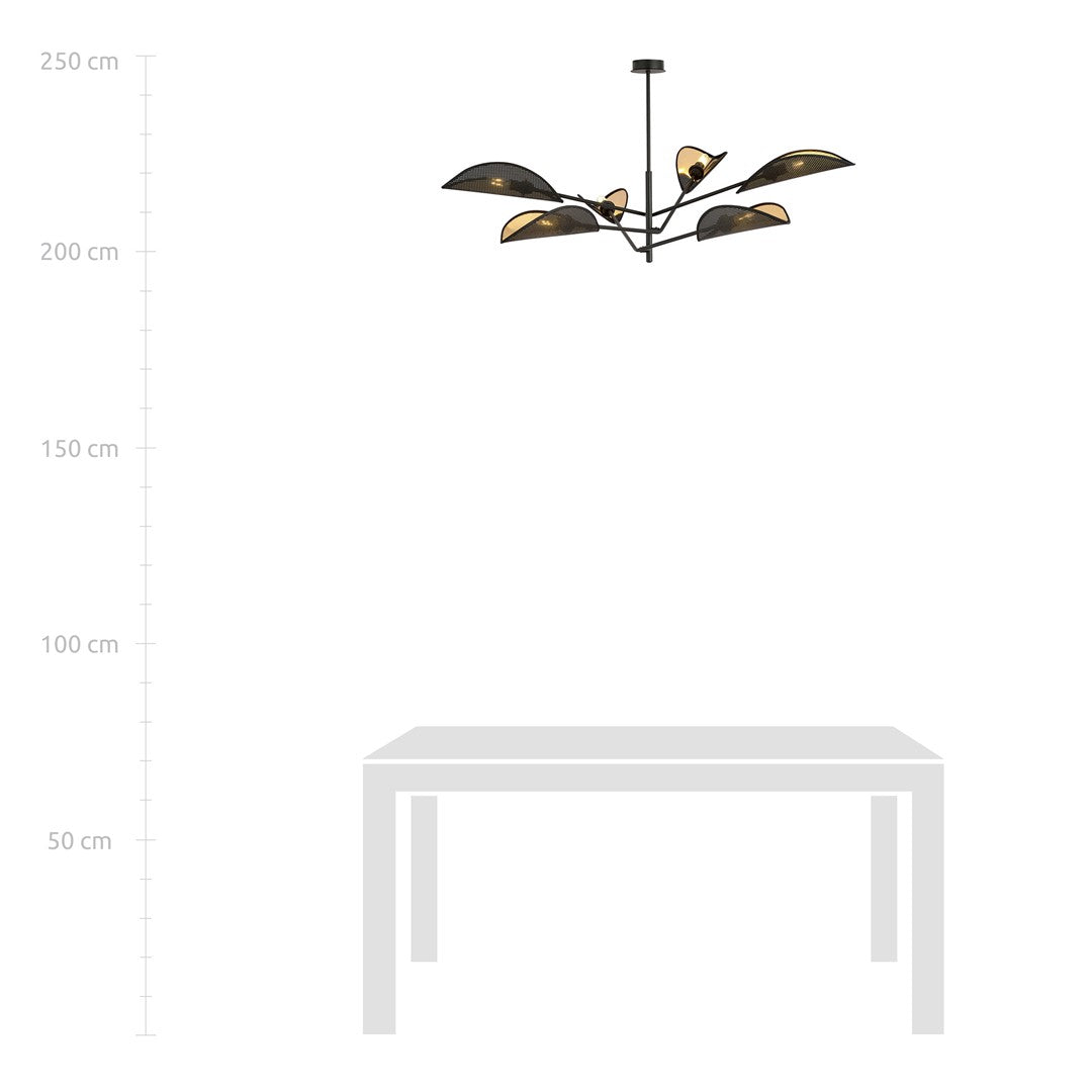Loftlampe VENE 6 - Sort / Guld - Nordic Unique