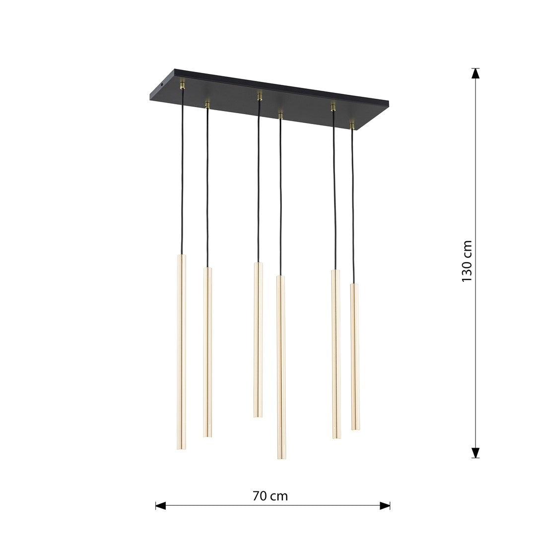 Loftlampe SELTER 6 - Guld / Sort - Nordic Unique