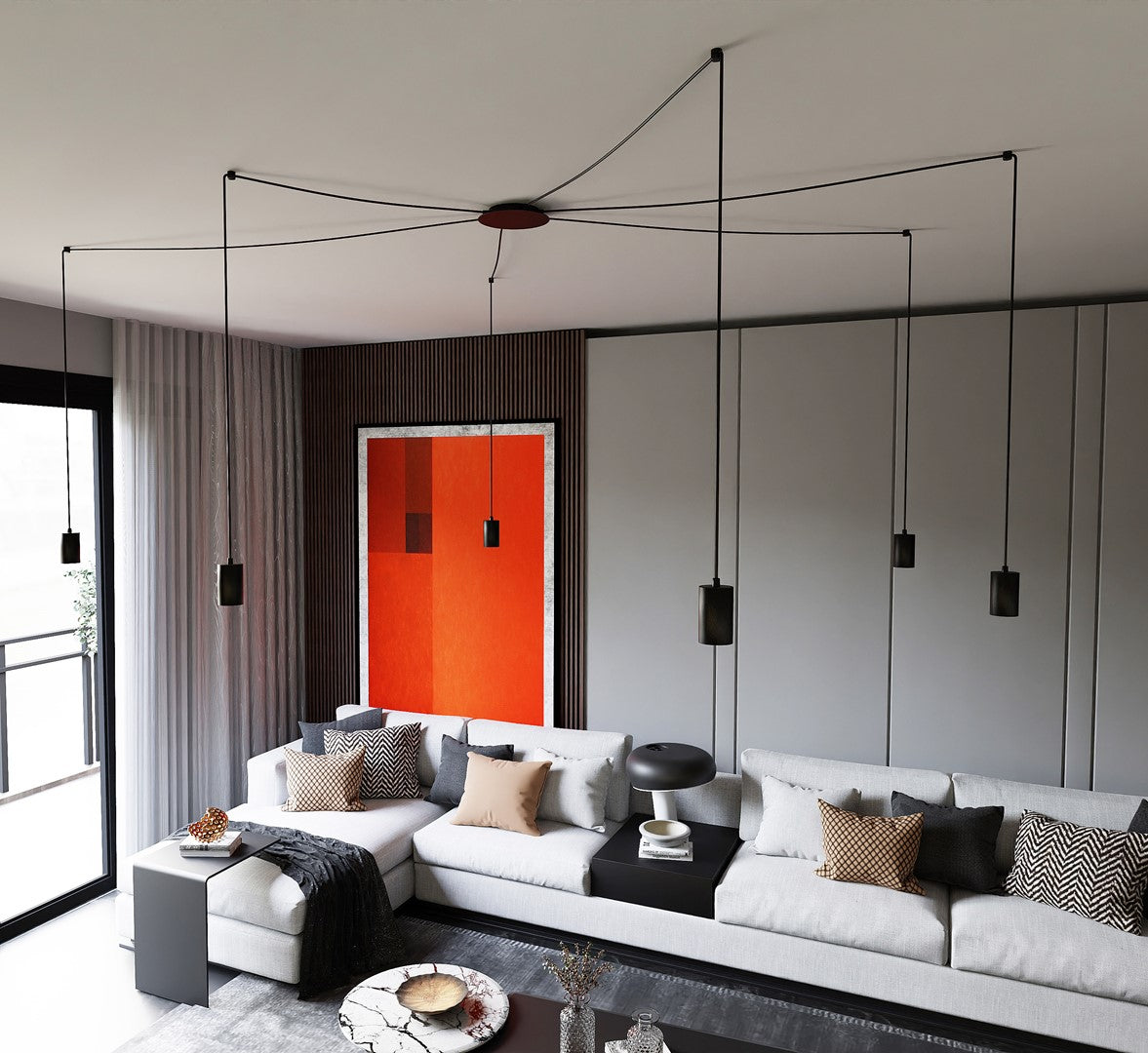 Loftlampe TRAKER 6 - Sort - Nordic Unique