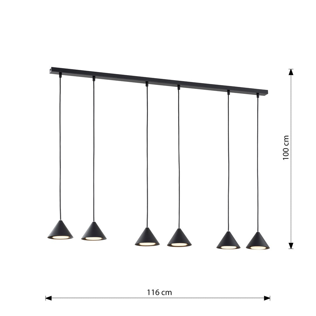 Loftlampe ELIT 6 - Sort - Nordic Unique