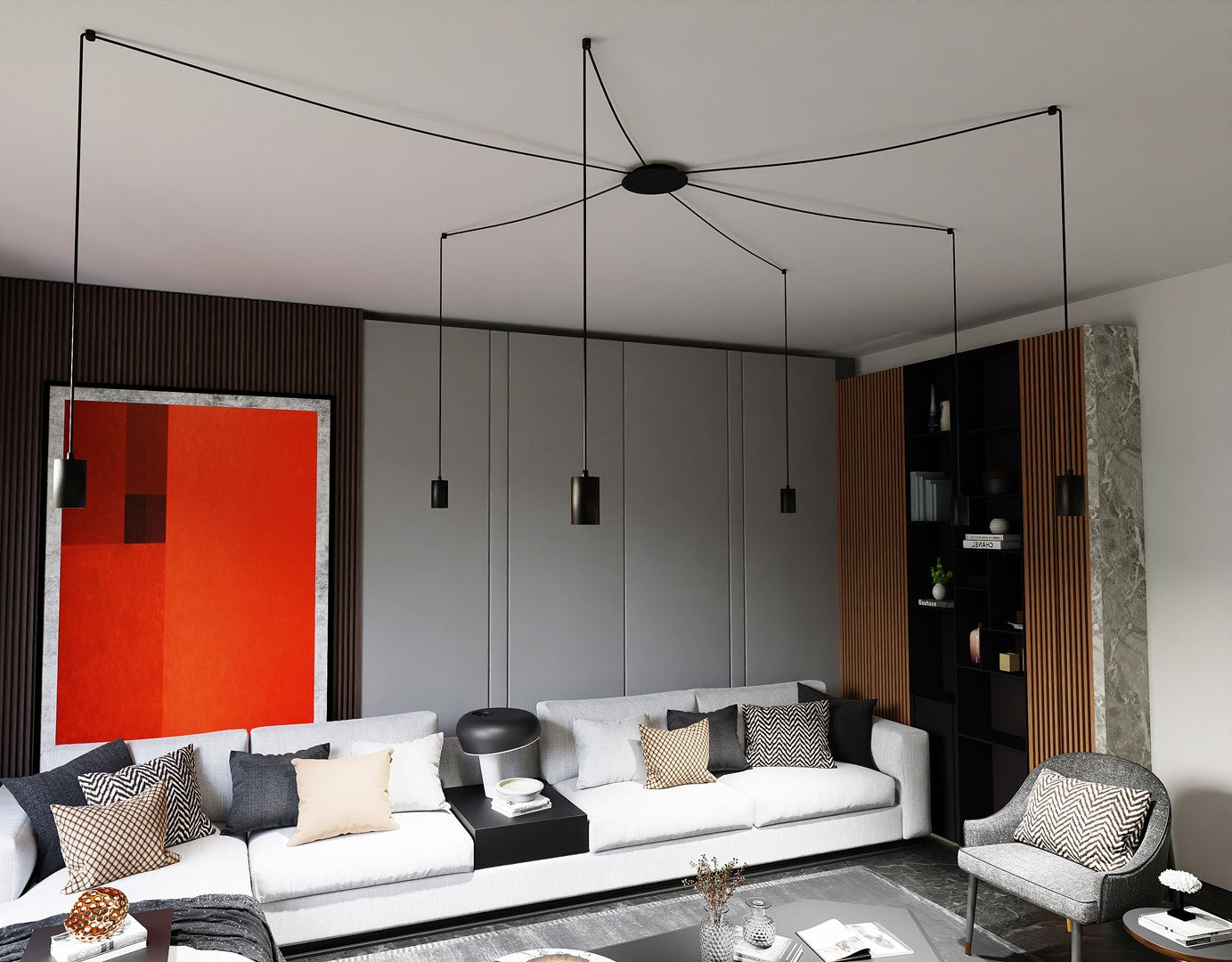 Loftlampe TRAKER 6 - Sort - Nordic Unique