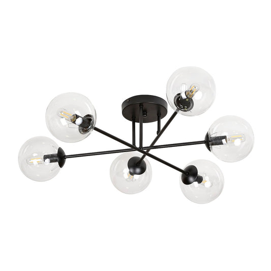 Loftlampe BRENDI 6B Gennemsigtig - Sort - Nordic Unique