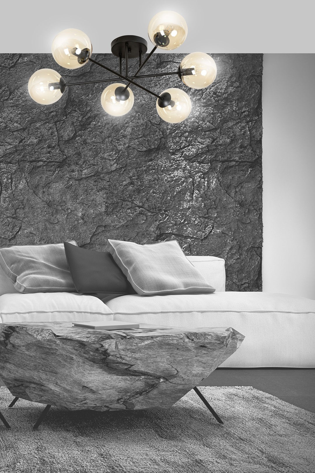 Loftlampe BRENDI 6B - Sort / Rav - Nordic Unique