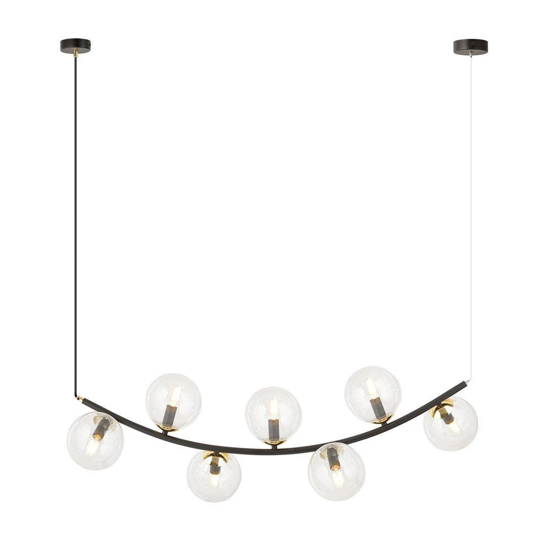 Loftlampe RITZ 7 Gennemsigtig - Sort / Guld - Nordic Unique