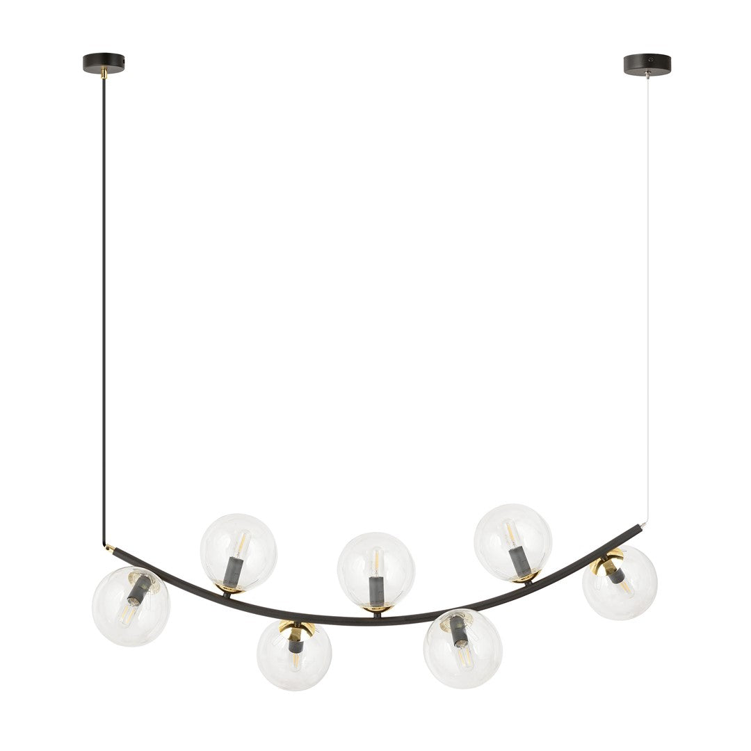 Loftlampe RITZ 7 Gennemsigtig - Sort / Guld - Nordic Unique