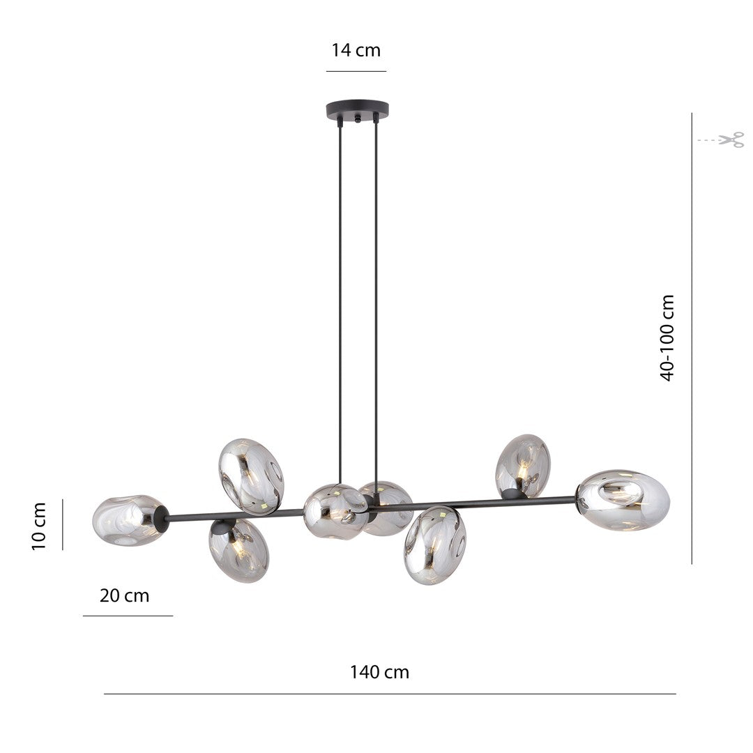 Loftlampe PANDORA 8 - Sort / Grafit - Nordic Unique