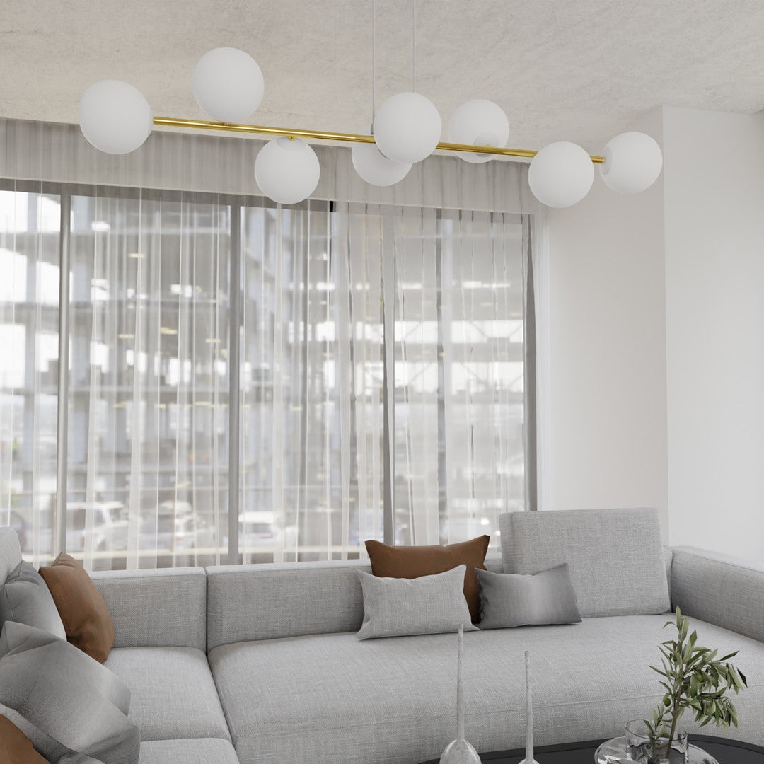 Loftlampe GRAVITY 8 - Hvid / Guld - Nordic Unique