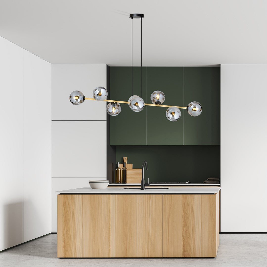 Loftlampe GRAVITY 8  Sort / Grafit / Guld - Nordic Unique