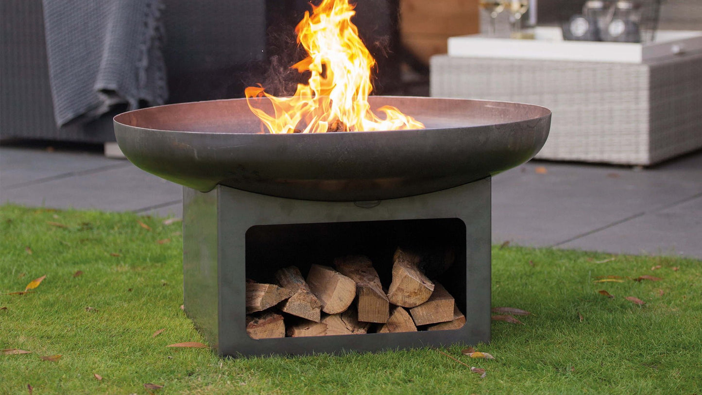 Juva Bålfad med Brændereol – Industrielt Look - Nordic Unique