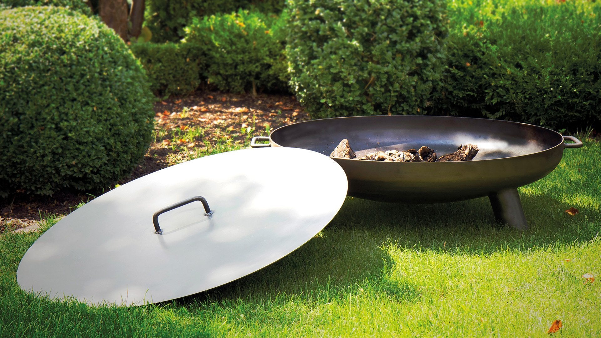 Bålfad Låg/Dæksel 80 cm – Industrielt Look - Nordic Unique