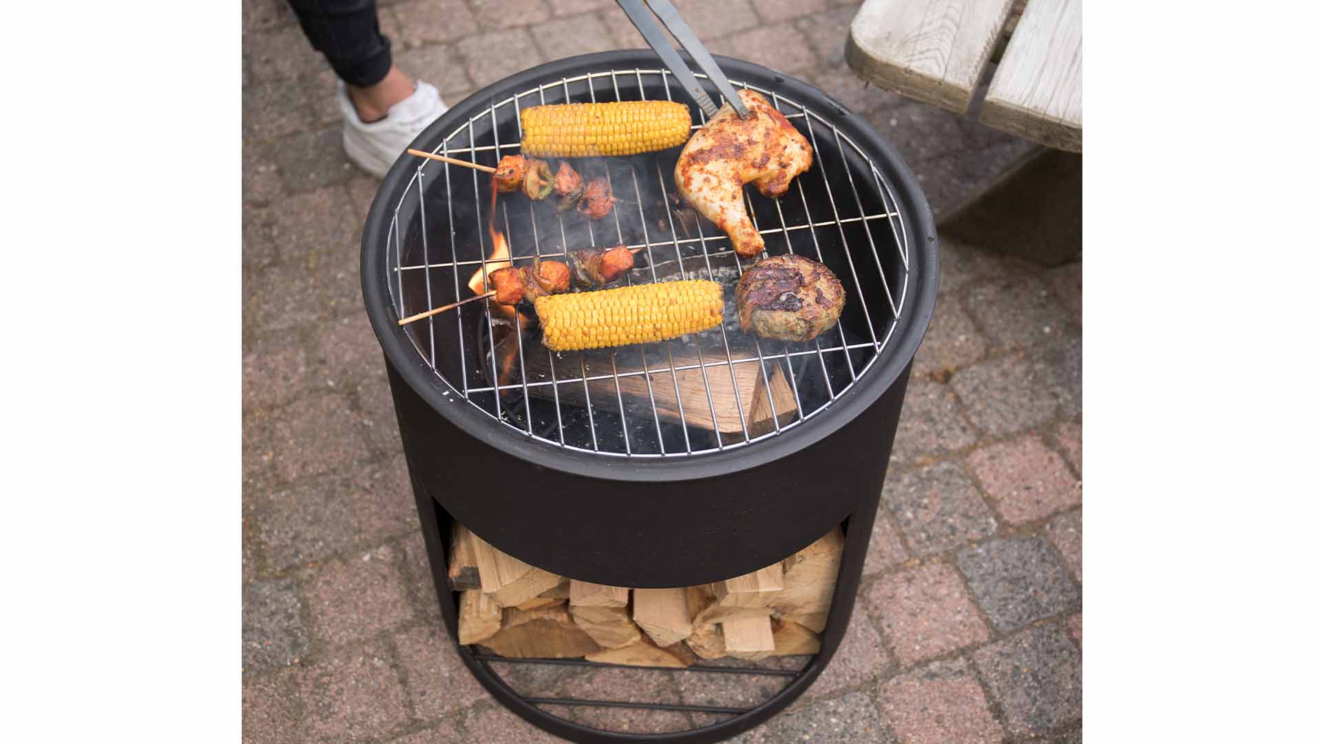 Milshire Bålfad med Grill og Brændereol – Sort - Nordic Unique