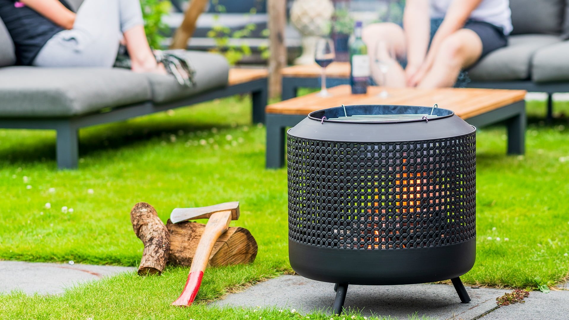 Midland Bålfad med Grill – Sort - Nordic Unique