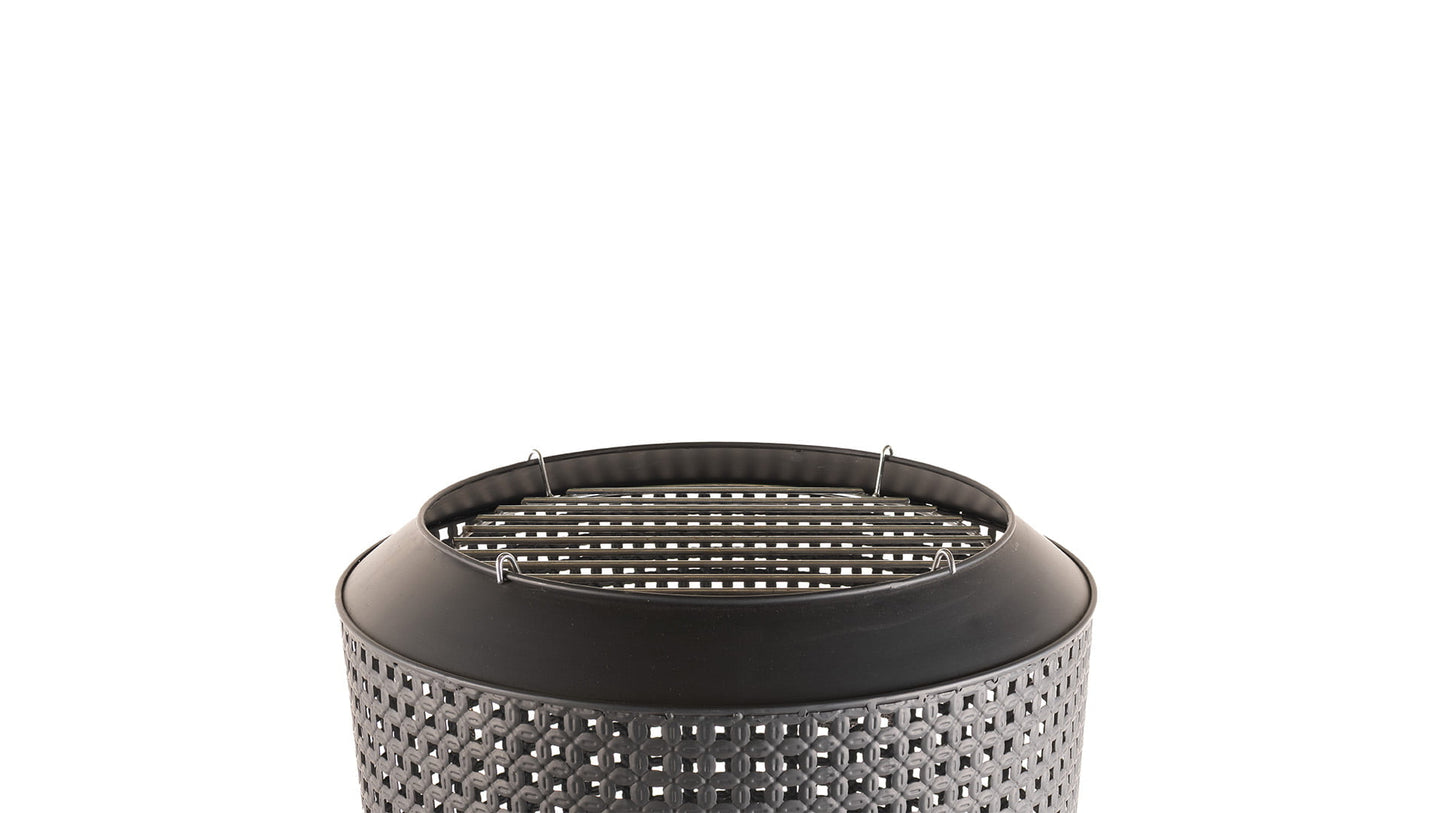 Midland Bålfad med Grill – Sort - Nordic Unique
