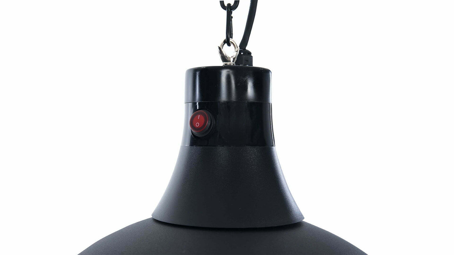 Indus II Bright Hængende Terrassevarmer – Sort (2100W) - Nordic Unique