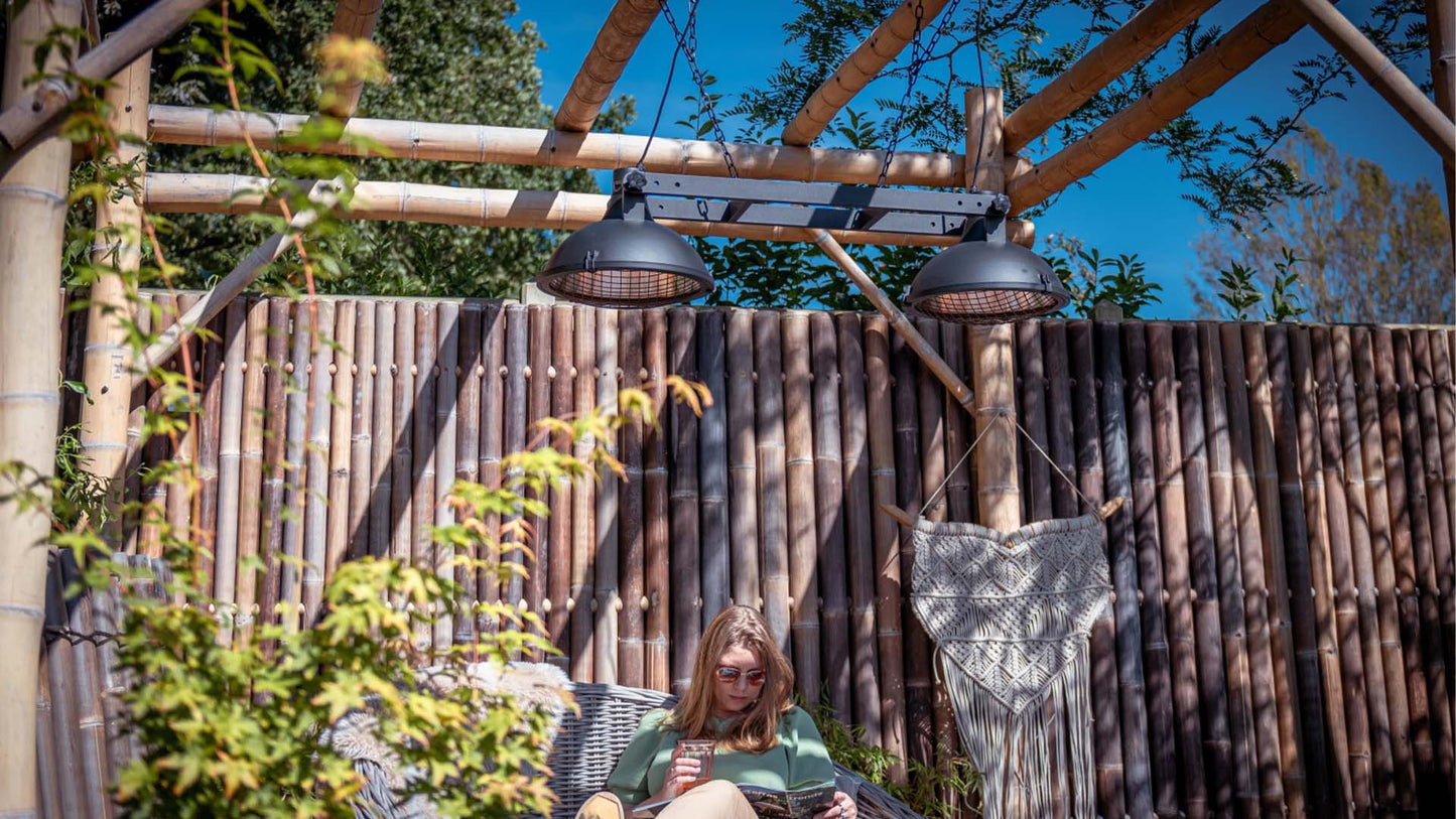 Indus Bright Hængende Terrassevarmer – Sort (3000W) - Nordic Unique