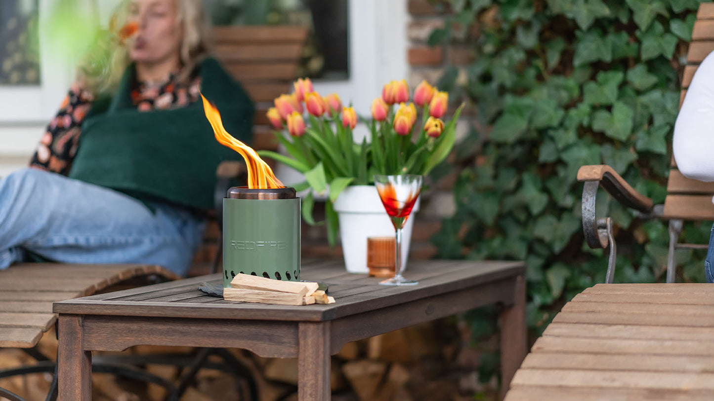 Volcano Bordpejs Bålfad S – Olivengrøn - Nordic Unique