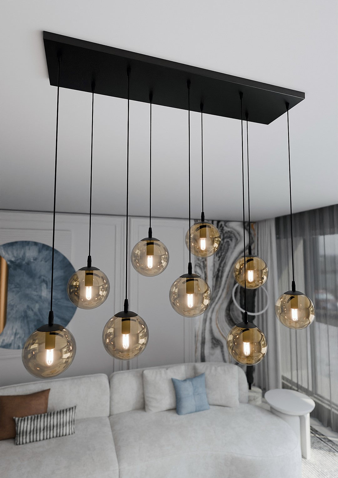 Loftlampe COSMO 9 - Sort / Rav - Nordic Unique