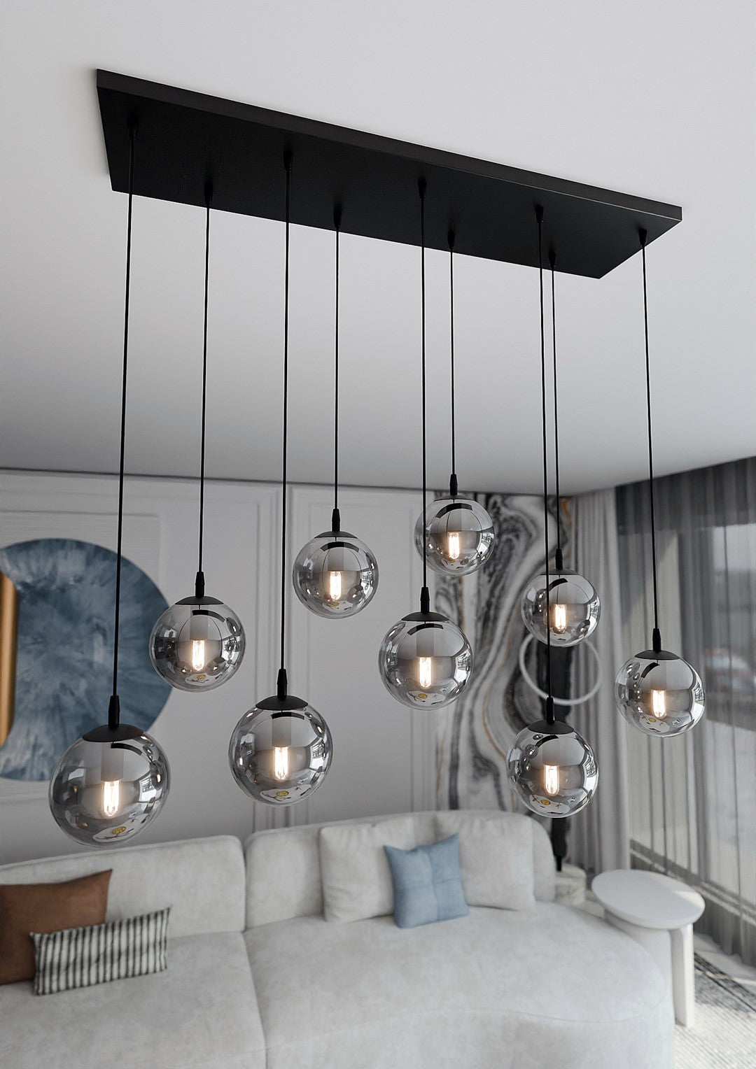 Loftlampe COSMO 9 - Sort / Grafit - Nordic Unique