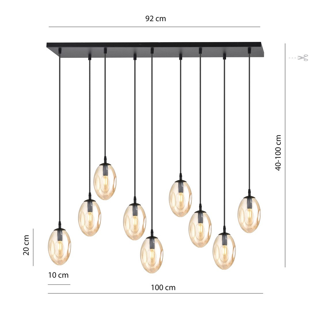 Loftlampe ASTRAL 9 Sort / Rav - Nordic Unique