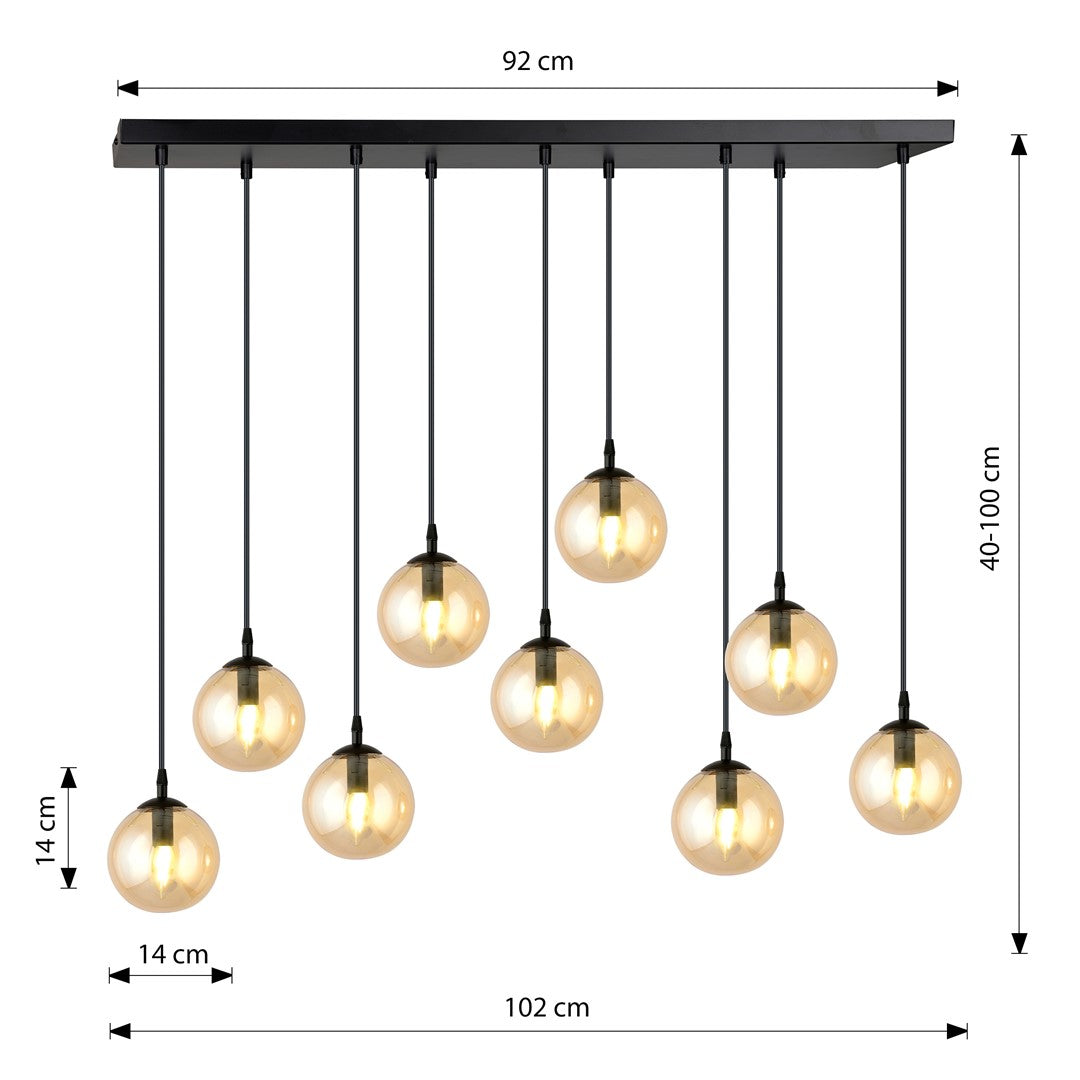 Loftlampe COSMO 9 - Sort / Rav - Nordic Unique