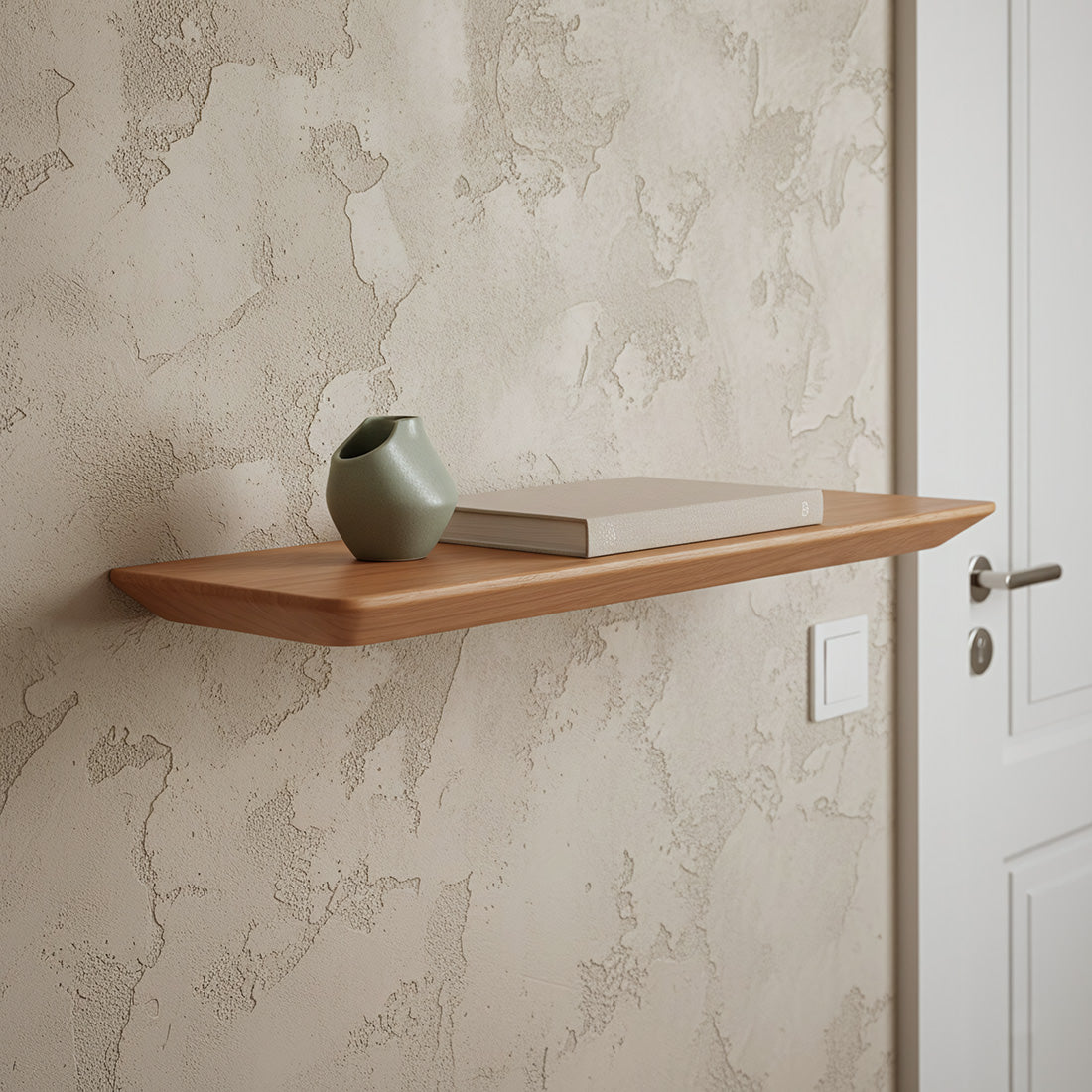 Craftsman teaktræsvæghylde - 60 cm
