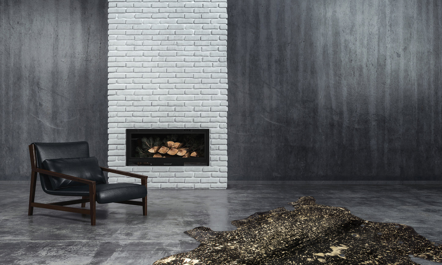 Læder Tæppe Glam 100 – Sort / Guld – 2,00 m² til 2,60 m² - Nordic Unique