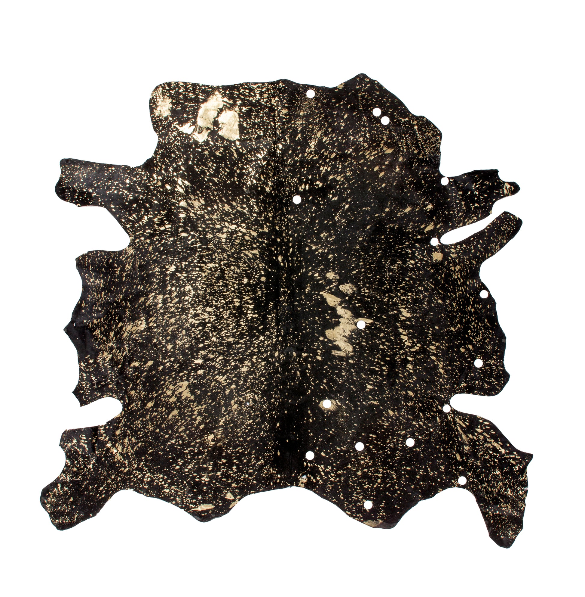 Læder Tæppe Glam 100 – Sort / Guld – 2,00 m² til 2,60 m² - Nordic Unique